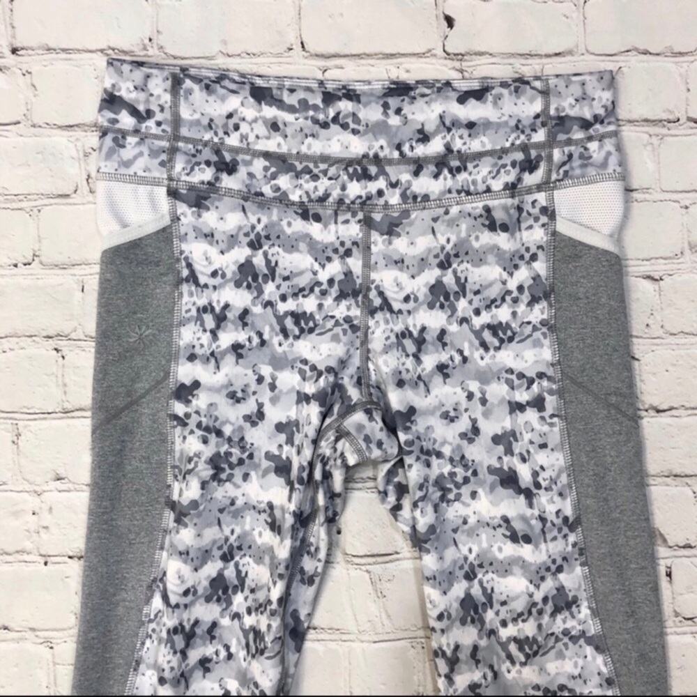 Athleta Run Dapple Be Free Crop Legging Gray White Size Small Activewear - Picture 5 of 14
